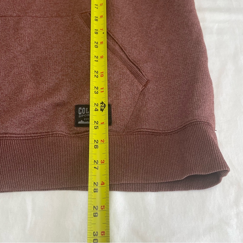Columbia Men's Quarter Zip Sweater Pullover Brick Red Kangaroo Pocket Large - Picture 7 of 9